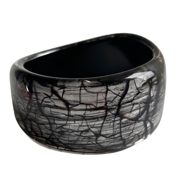 Vintage Lucite Asymmetrical Bangle Bracelet - Picture 1 of 9